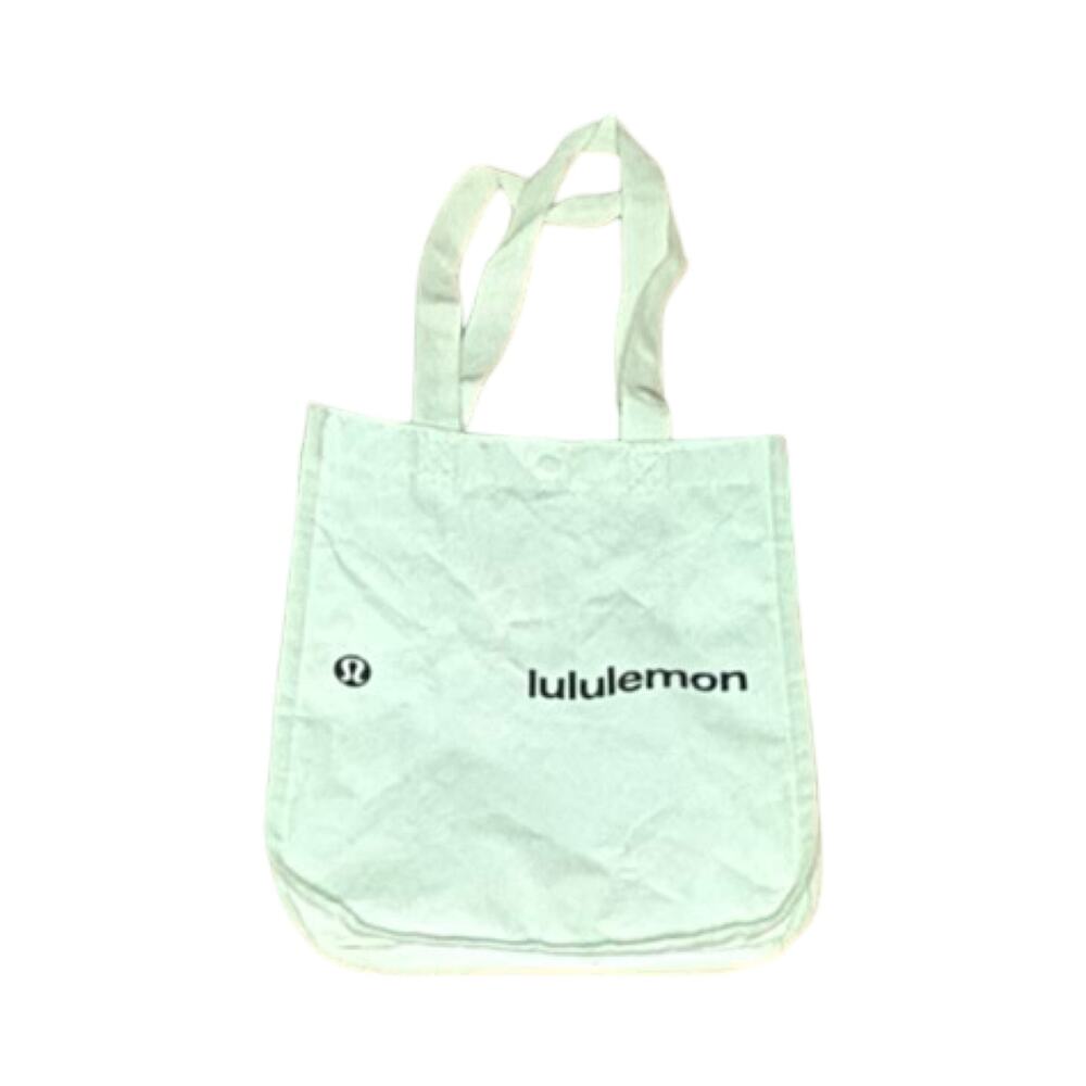 Lululemon Mint Green Canvas Tote Bag with Logo